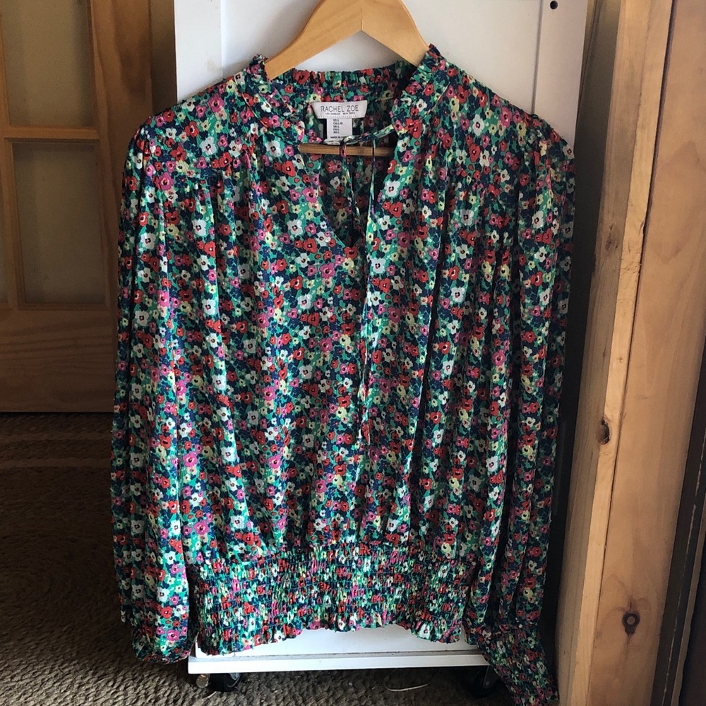 Rachel Zoe Floral Blouse - Red and Green